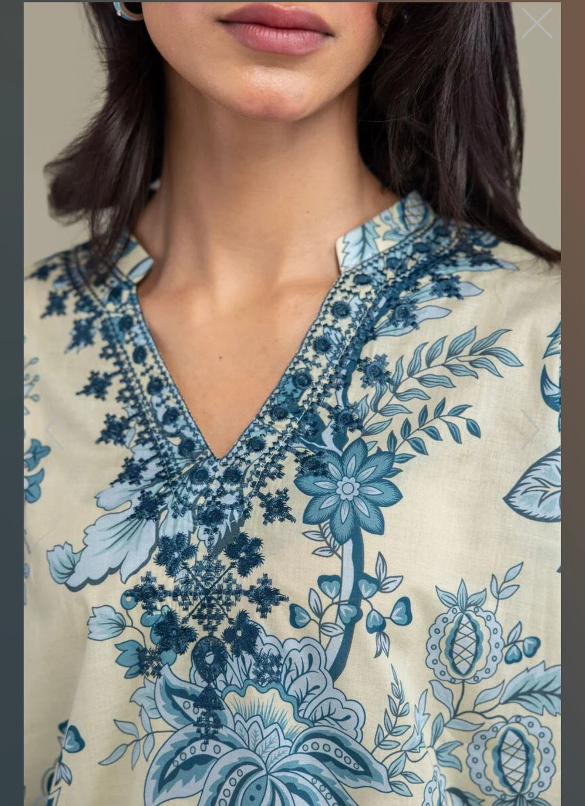Khaadi | Embroidered | Lawn | 2-Piece | Ready to Wear | Skin Blue
