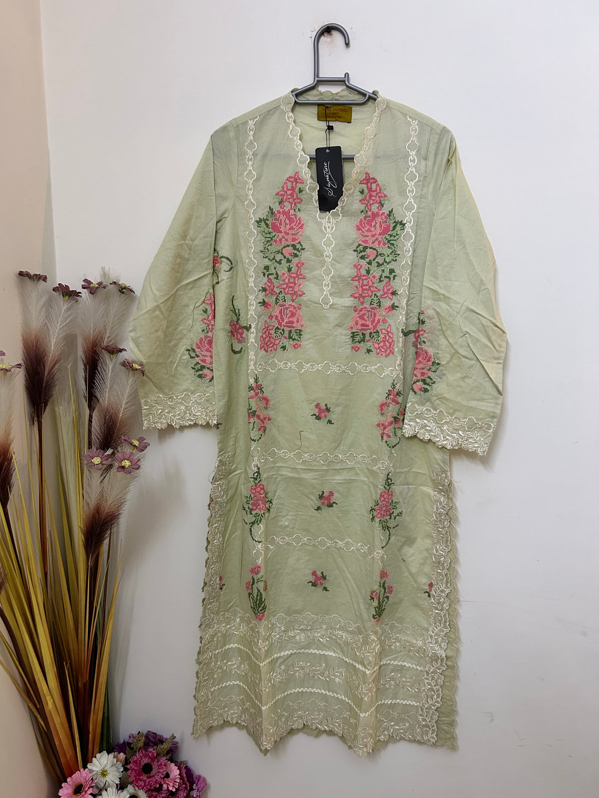 Sana Safinaz | Embroidered | Lawn | 1-Piece | Ready to Wear | Mint