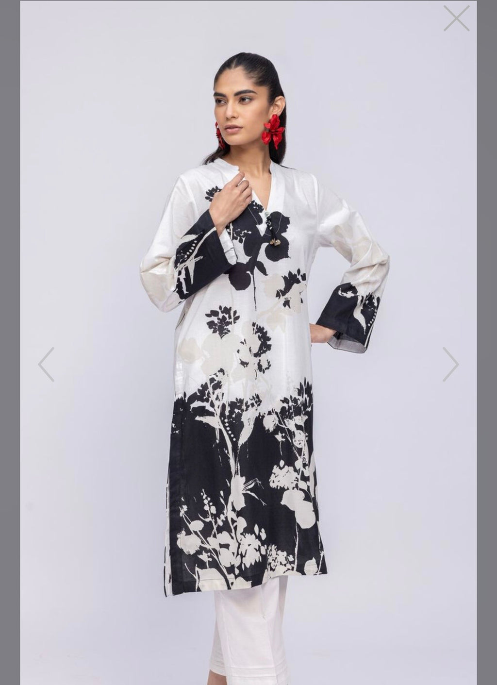 Khaadi | Printed | Selftextured Lawn | 2-Piece | Ready to Wear | Black White