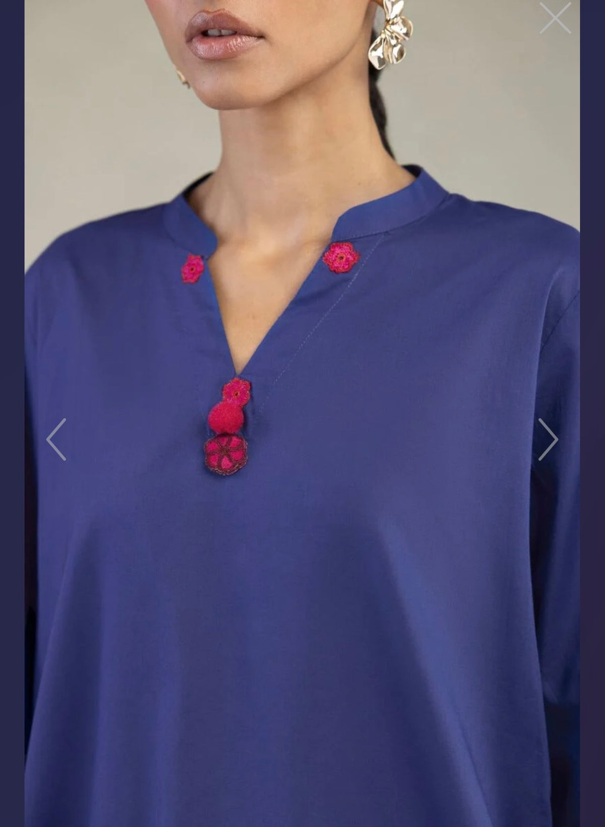 Khaadi | Embroidered | Lawn | 2-Piece | Ready to Wear | Dark blue