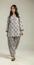 Khaadi | Printed | Lawn | 2-Piece | Ready to Wear | Off White brown