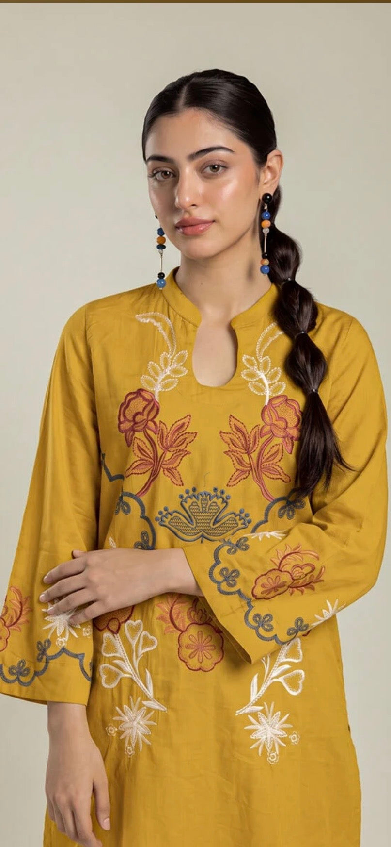 Khaadi | Embroidered | Textured Cotton | 2-Piece | Ready to Wear | Yellow