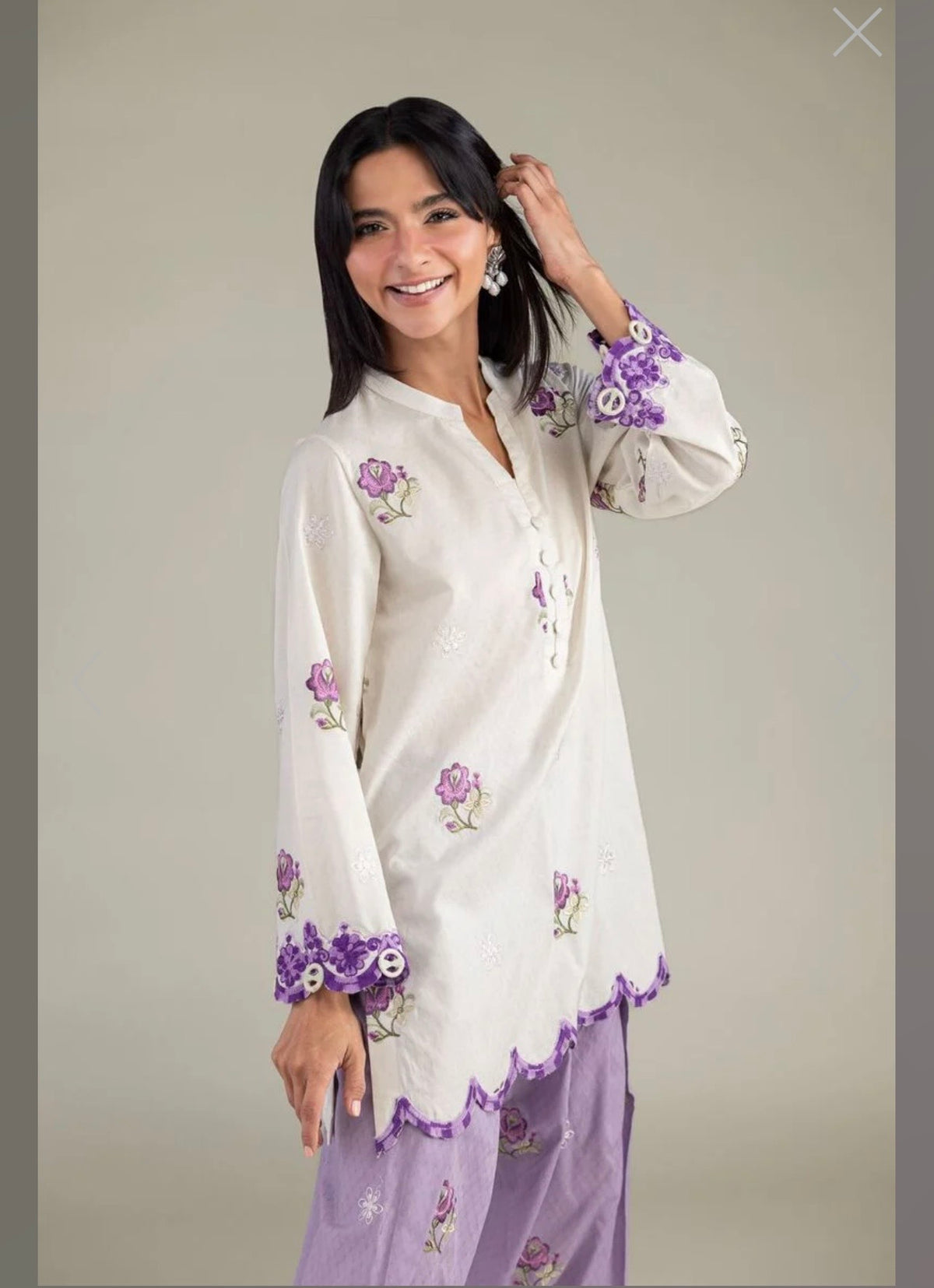 Khaadi | Embroidered | Cambric Lawn | 3-Piece | Ready to Wear | Lilac White