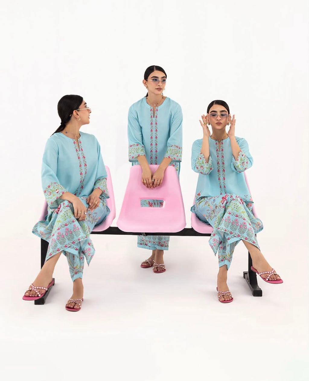 Sana Safinaz | Printed | Polly Cotton | 2-Piece | Ready to Wear | Sky Blue