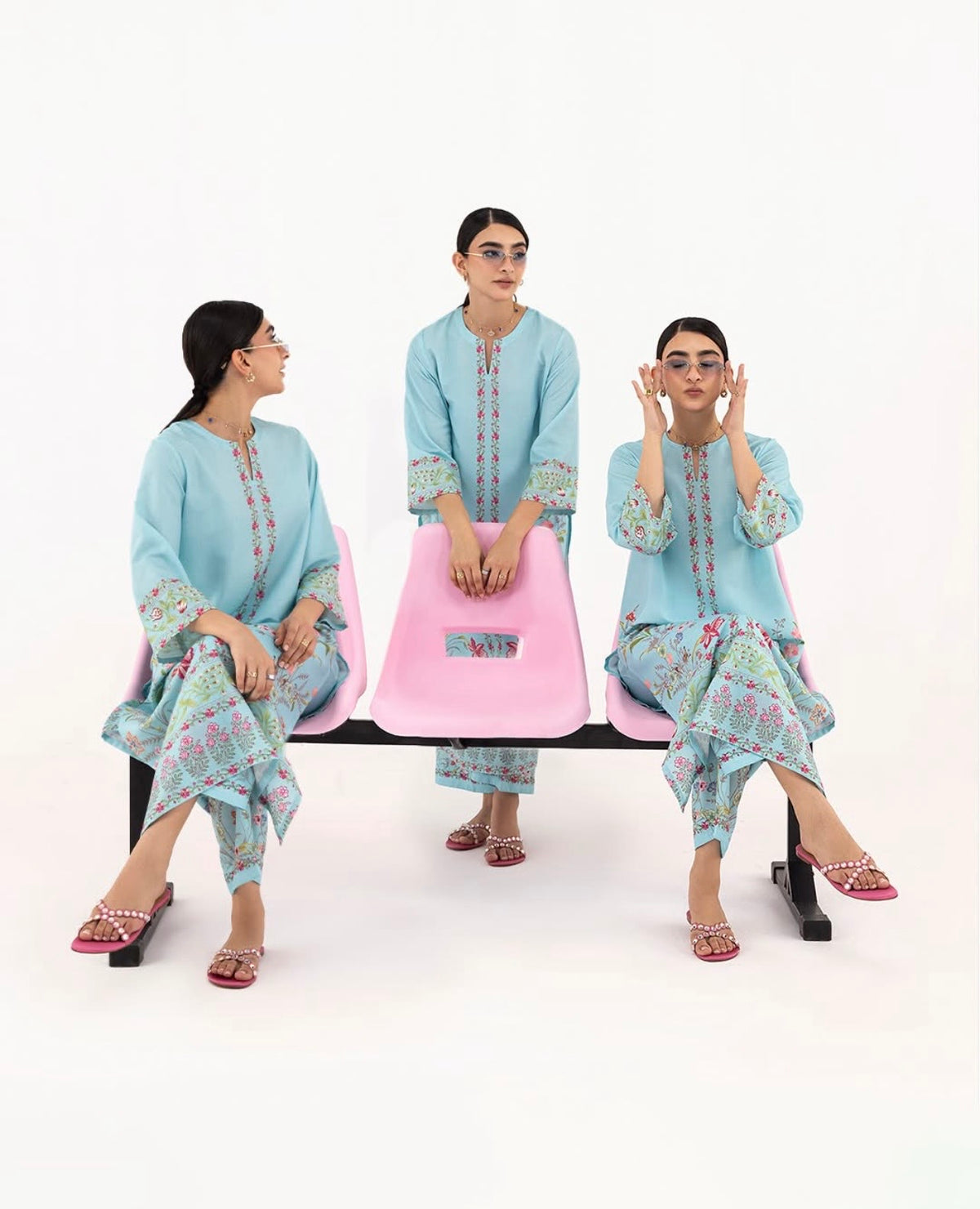 Sana Safinaz | Printed | Polly Cotton | 2-Piece | Ready to Wear | Sky Blue