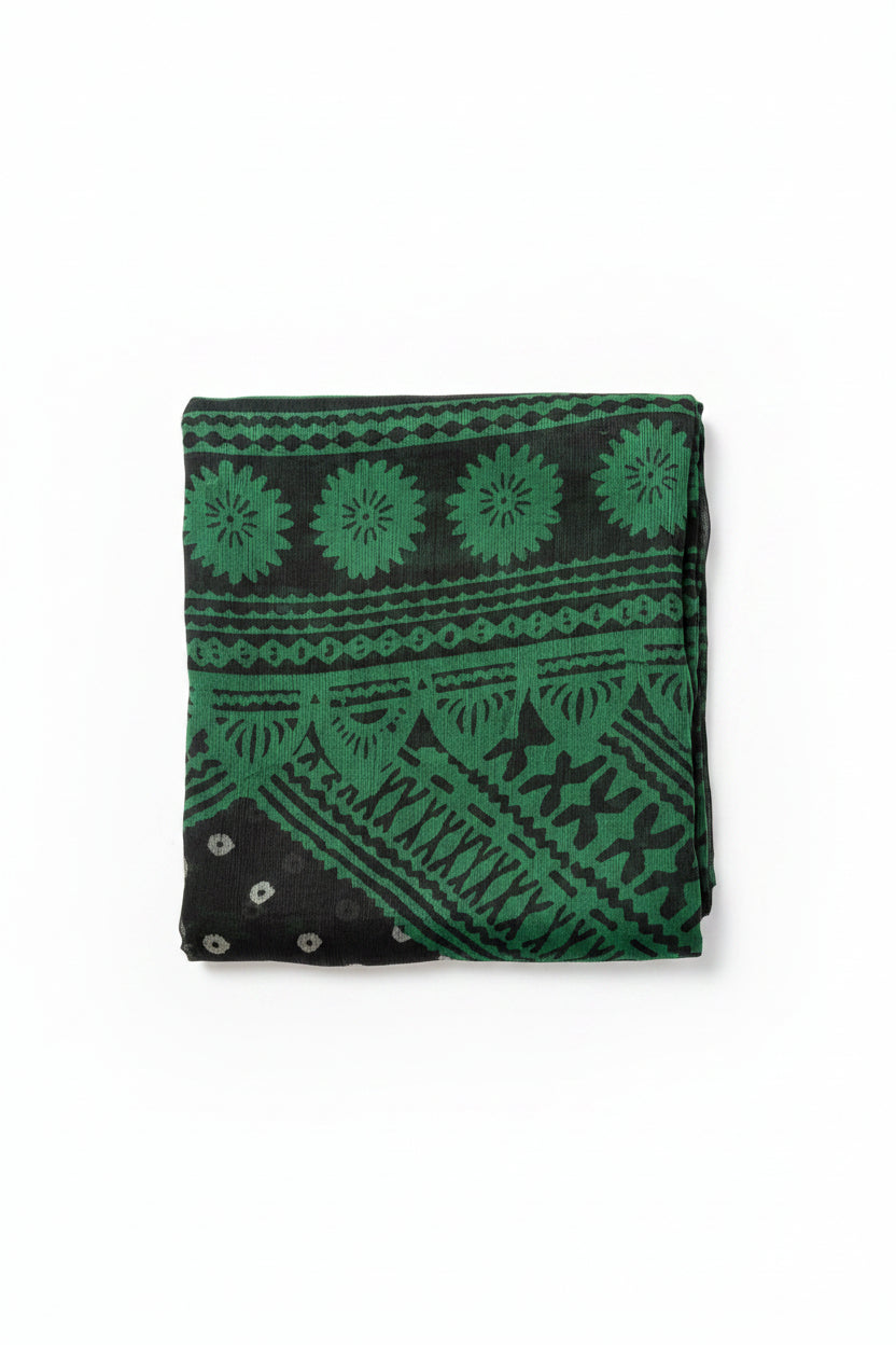 Khaadi | Printed | Chiffon | Dupatta | Green Black