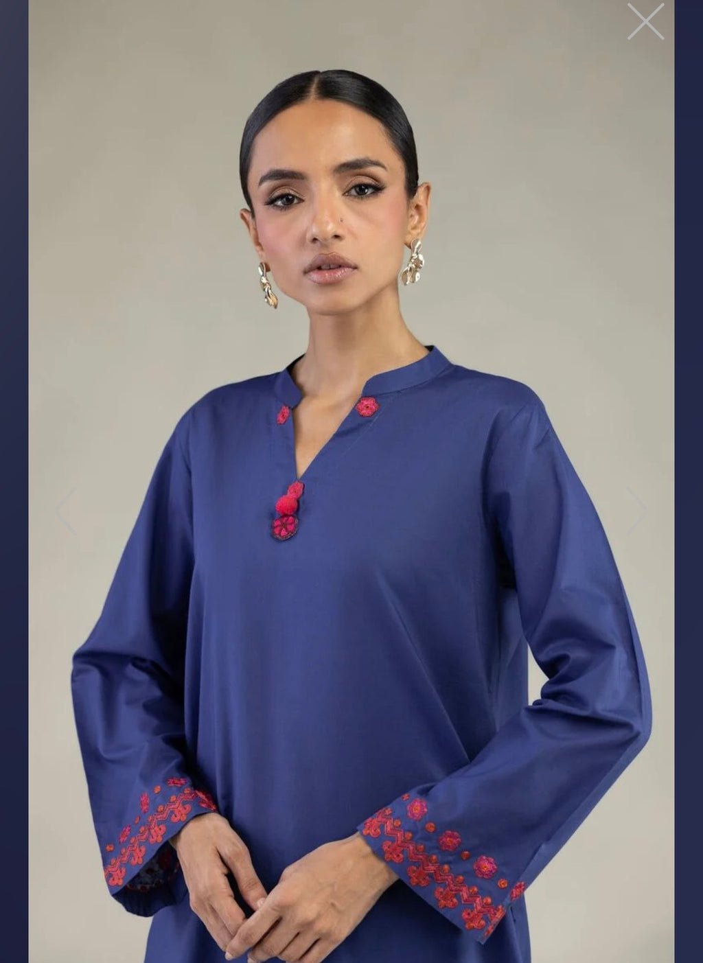 Khaadi | Embroidered | Lawn | 2-Piece | Ready to Wear | Dark blue