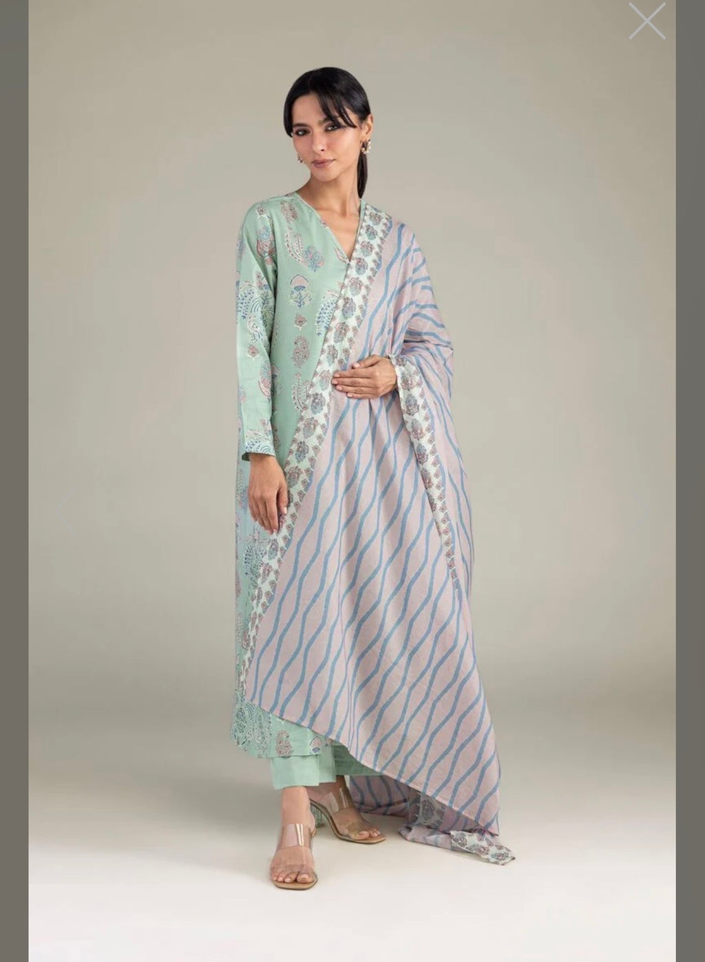 Khaadi | Printed | Lawn | Dupatta | Mint Pink
