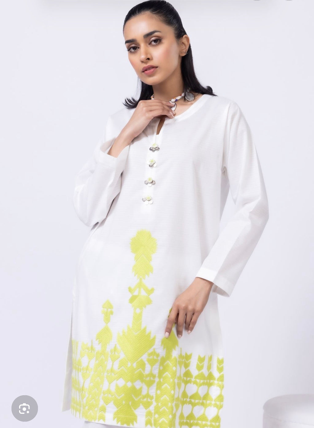 Khaadi | Embroidered | Selftextured Lawn | 2-Piece | Ready to Wear | White Parrot