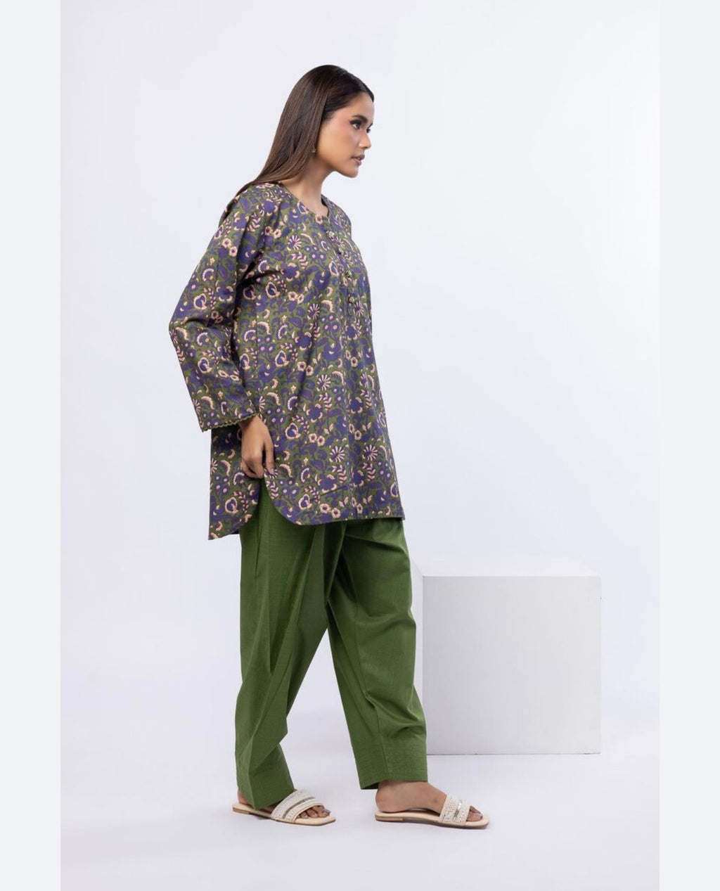 Khaadi | Printed | Cambric | 2-Piece | Ready to Wear | Green Purple