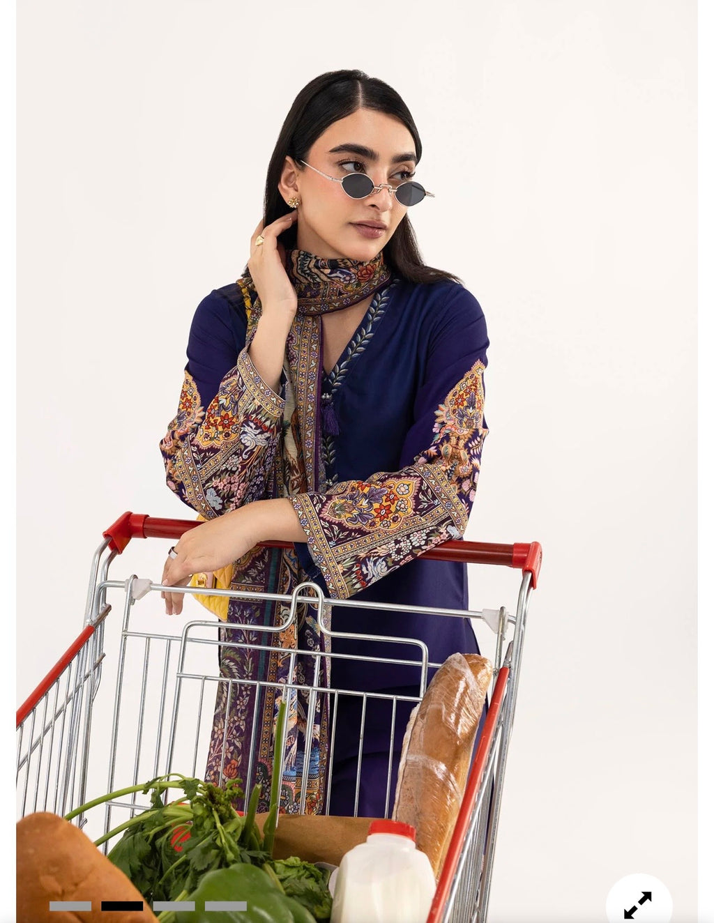 Sana Safinaz | Printed | Linen | 2-Piece | Ready to Wear | Purple Blue