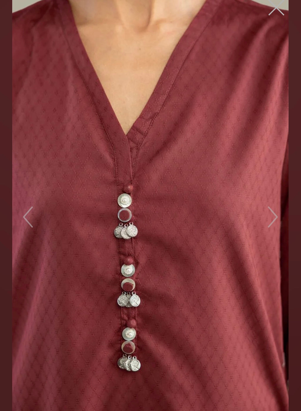 Khaadi | Embroidered | Cambric Lawn | 2-Piece | Ready to Wear | Maroon