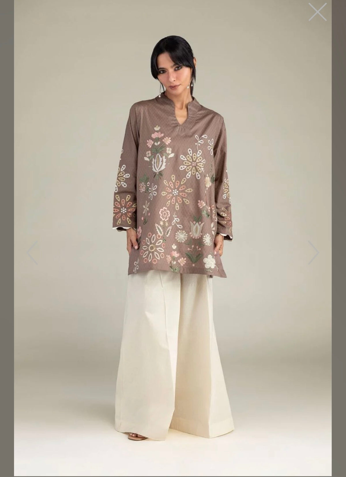 Khaadi | Embroidered | Cambric Lawn | 3-Piece | Ready to Wear | Brown