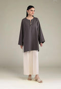 Khaadi | Basic | Cambric Lawn | 2-Piece | Ready to Wear | Grey white
