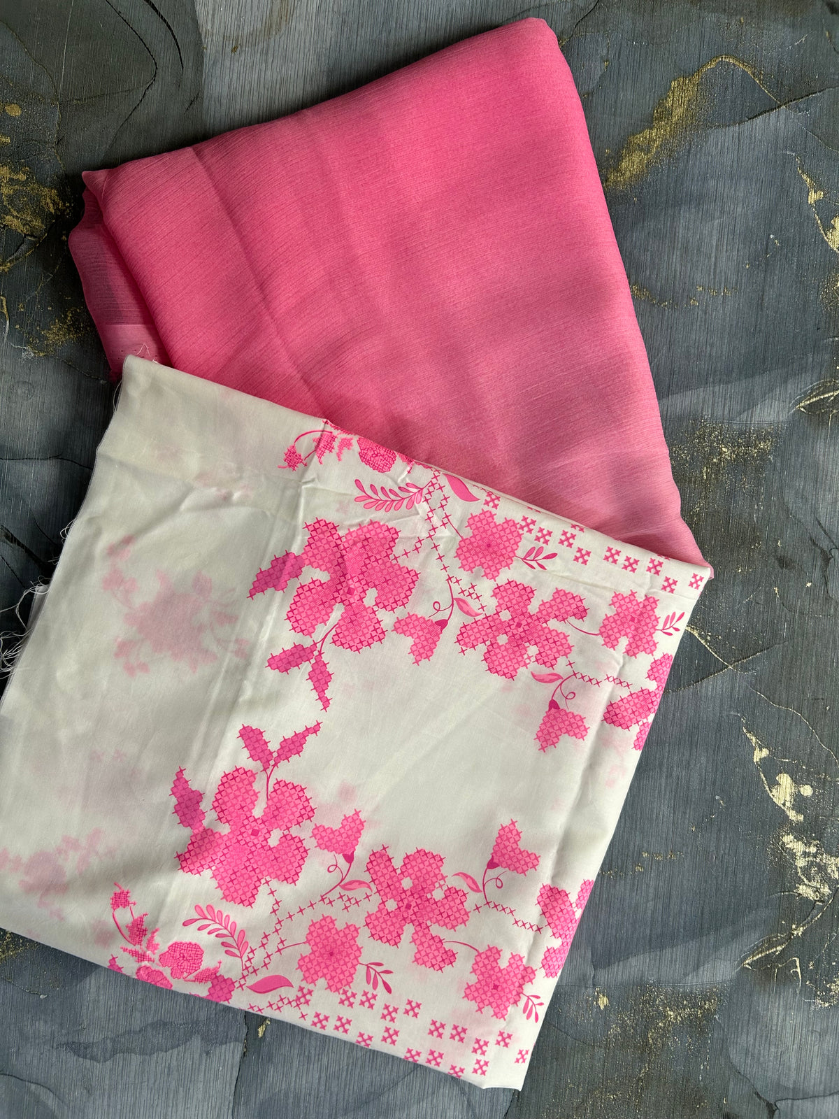 Sana Safinaz | Printed | Lawn | 2-Piece | Unstitched Suit | Pink White