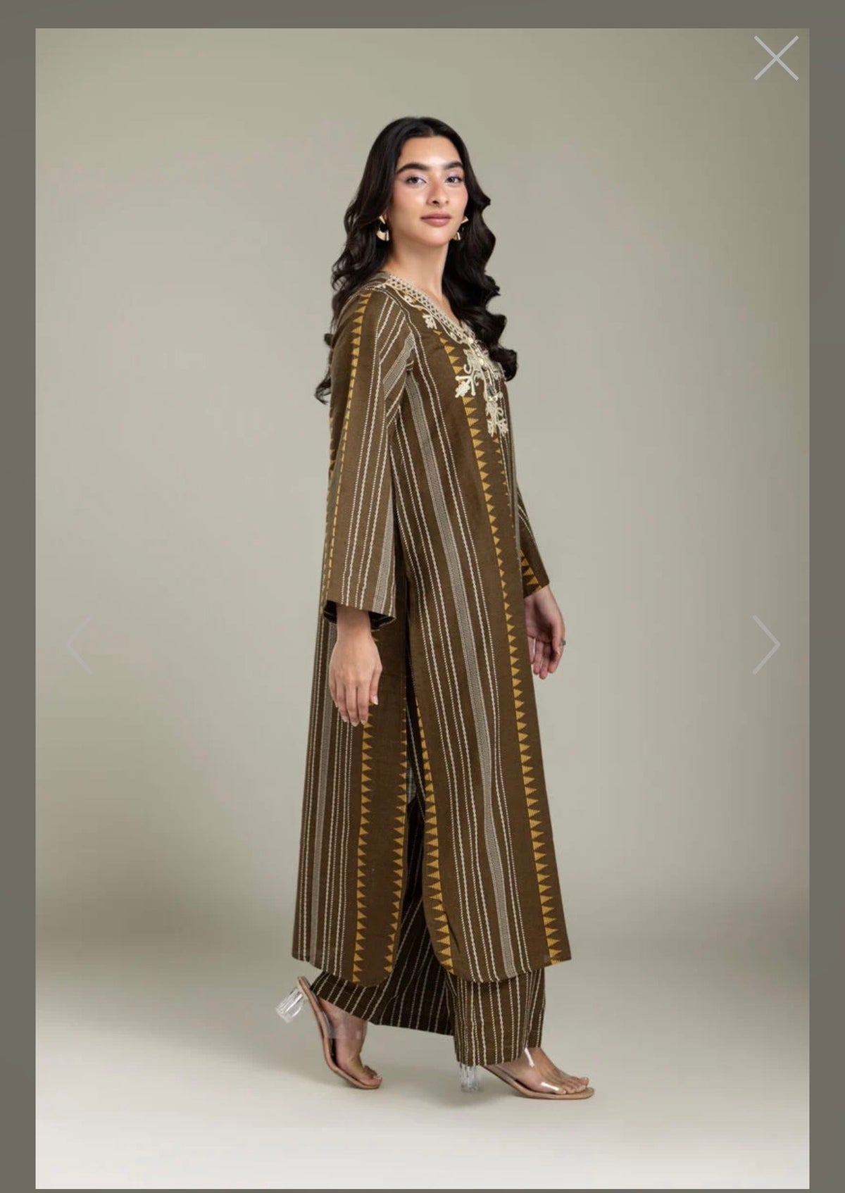 Khaadi | Embroidered | Khaddar | 2-Piece | Ready to Wear | Brown Lining