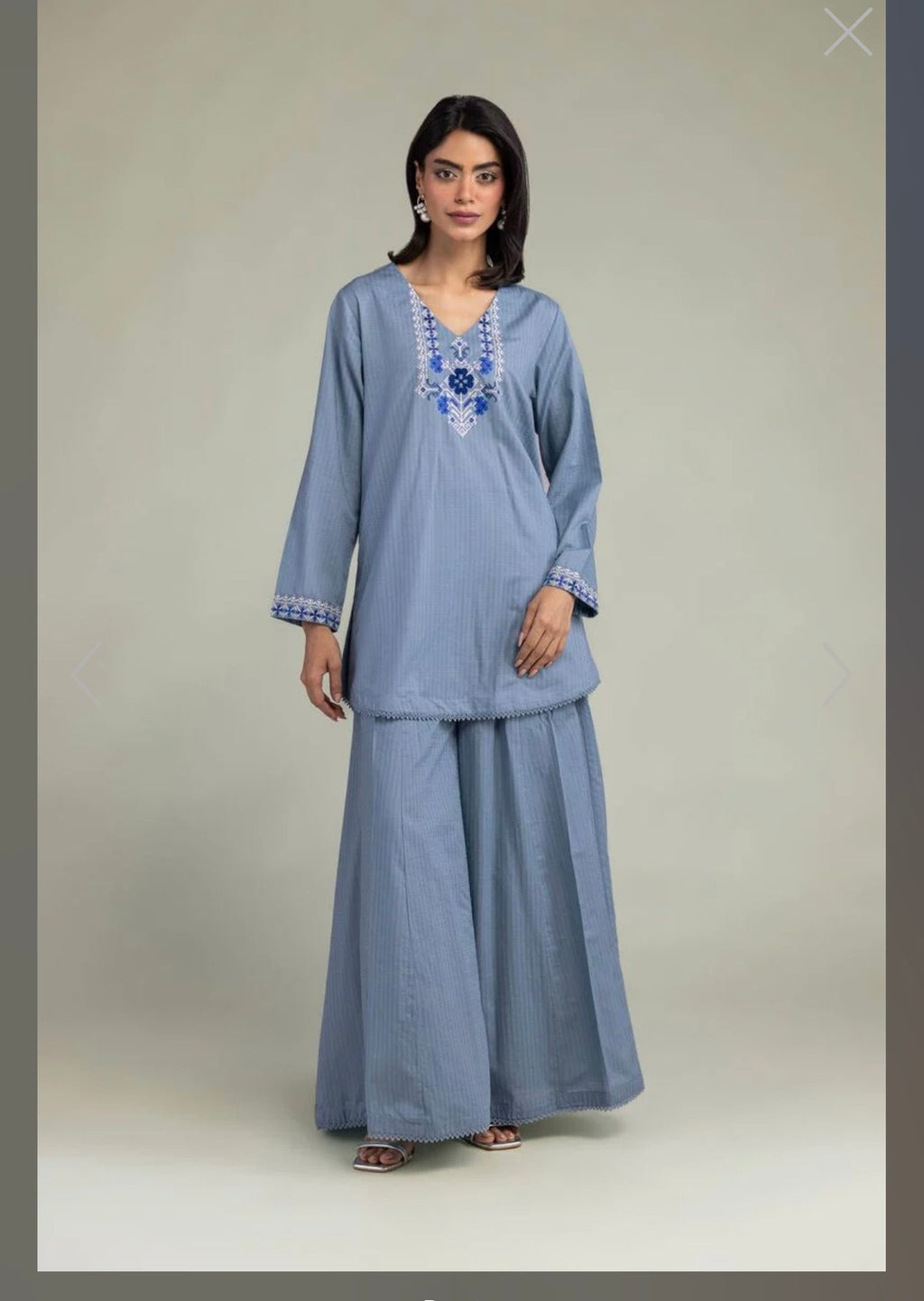Khaadi | Embroidered | Cambric Lawn | 2-Piece | Ready to Wear | Ice Blue