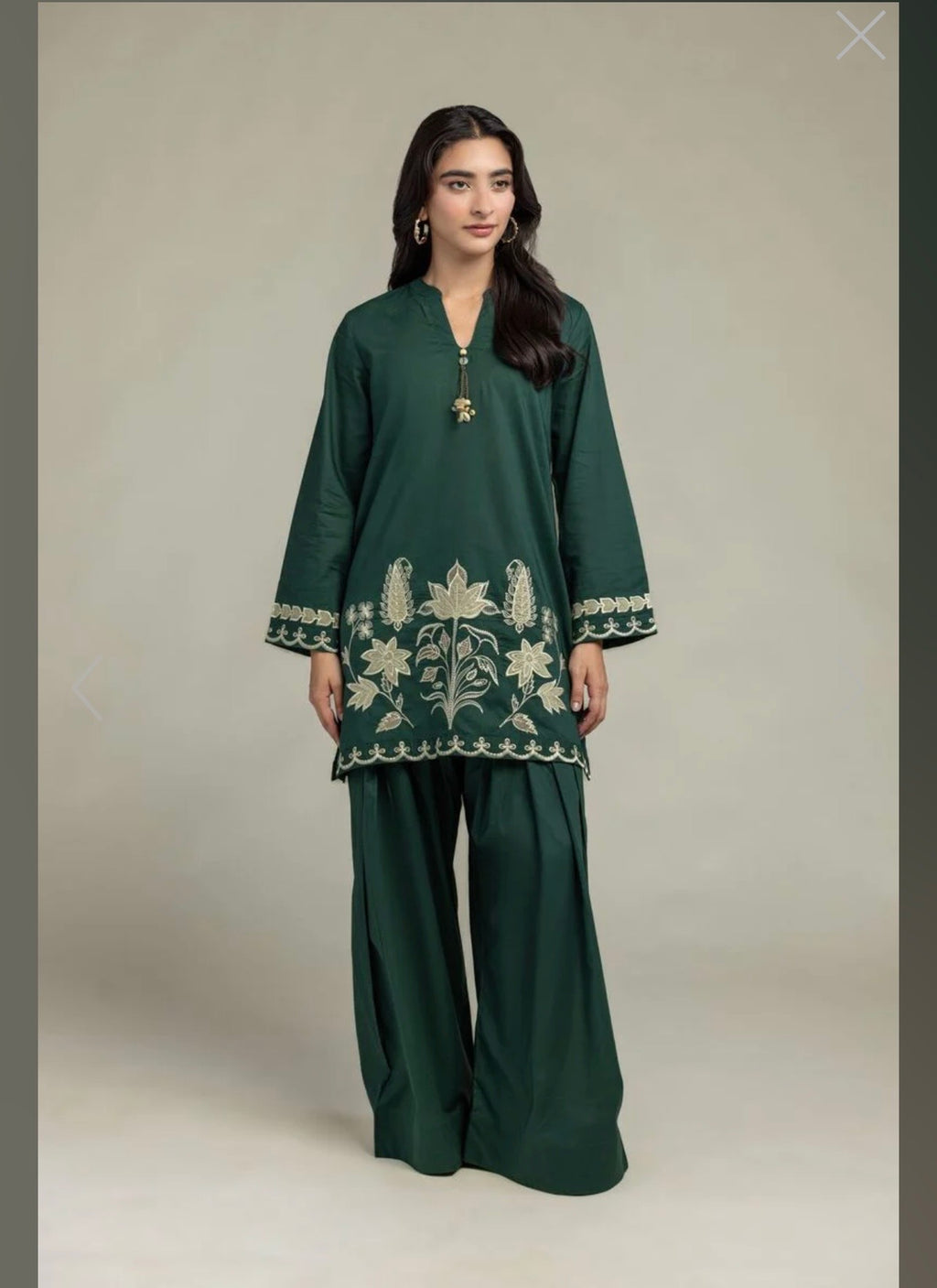Khaadi | Embroidered | Cambric Lawn | 2-Piece | Ready to Wear | Bottle Green