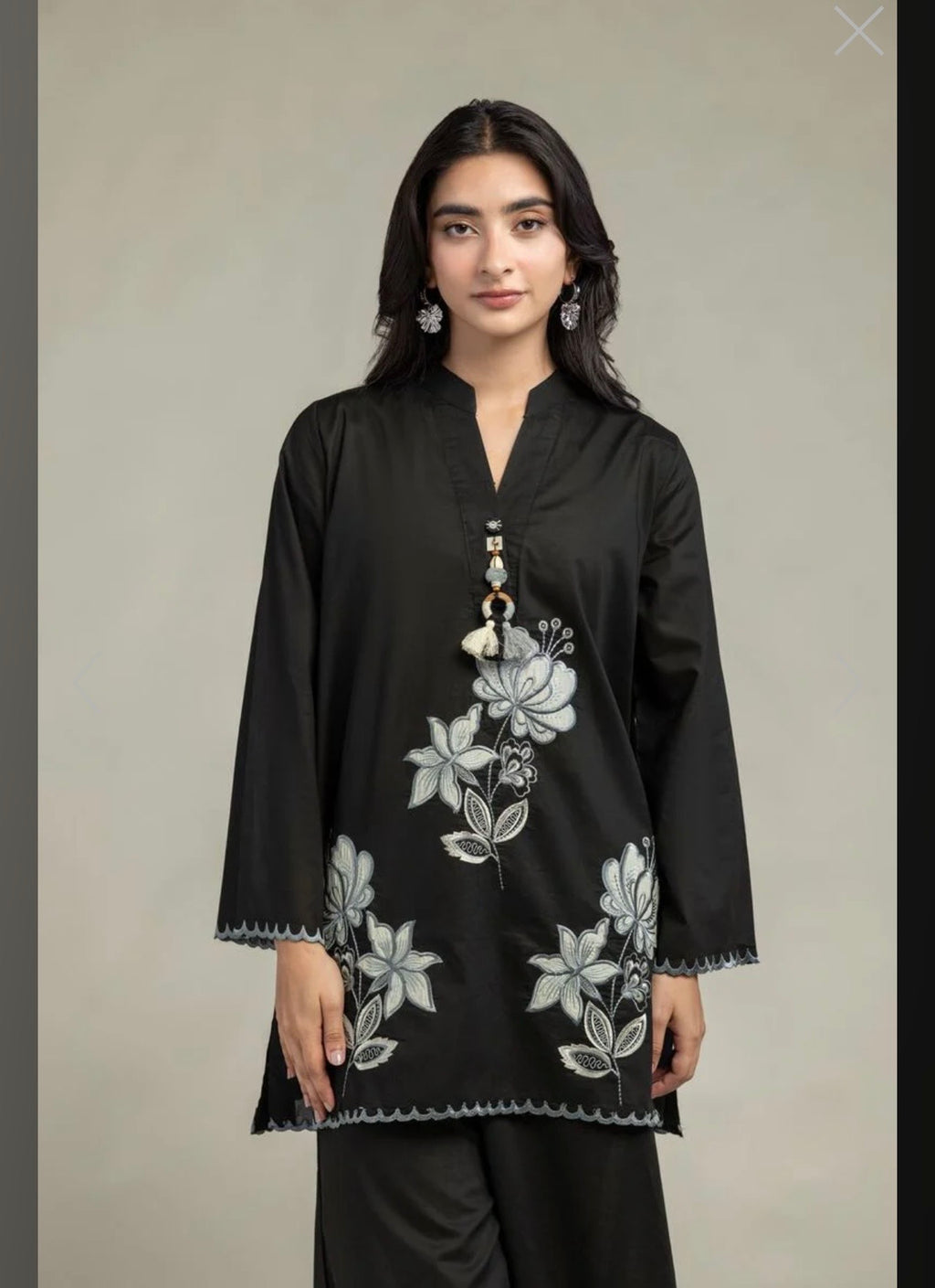 Khaadi | Embroidered | Cambric Lawn | 2-Piece | Ready to Wear | Black