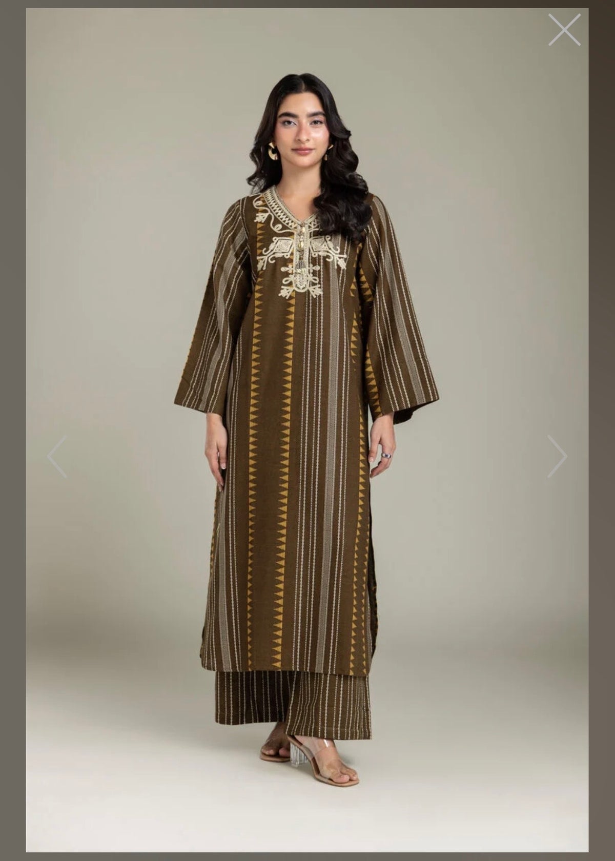 Khaadi | Embroidered | Khaddar | 2-Piece | Ready to Wear | Brown Lining