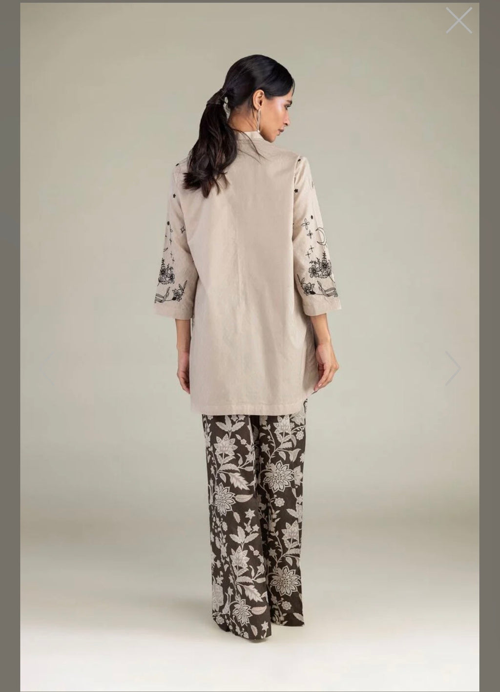 Khaadi | Embroidered | Cambric Lawn | 3-Piece | Ready to Wear | Beige Brown