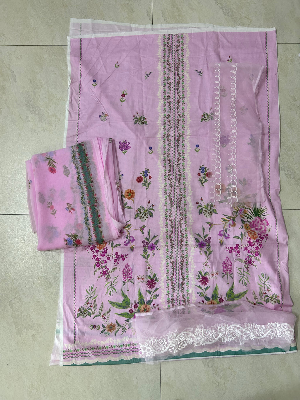 Sana Safinaz | Printed | Lawn | 2-Piece | Unstitched Suit | Pink