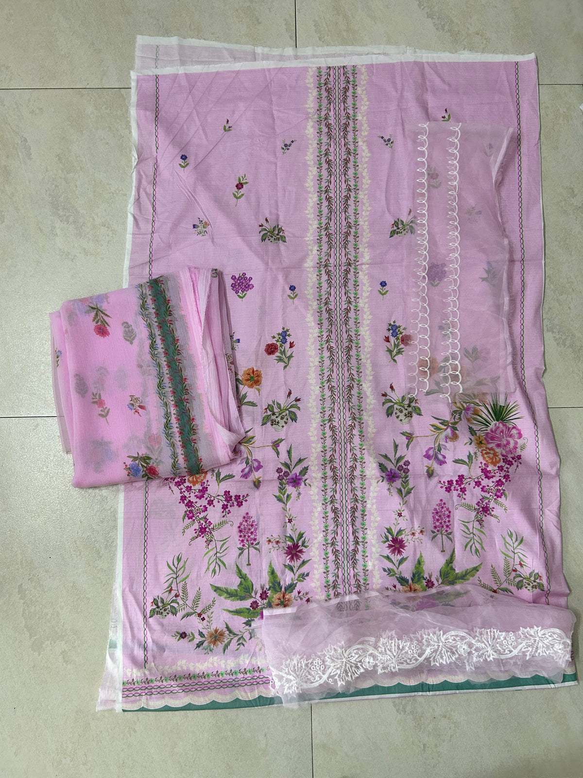 Sana Safinaz | Printed | Lawn | 2-Piece | Unstitched Suit | Pink