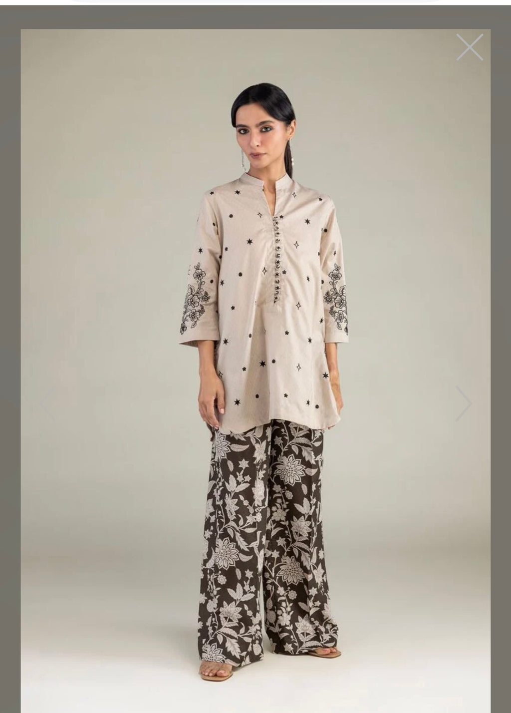Khaadi | Embroidered | Cambric Lawn | 3-Piece | Ready to Wear | Beige Brown