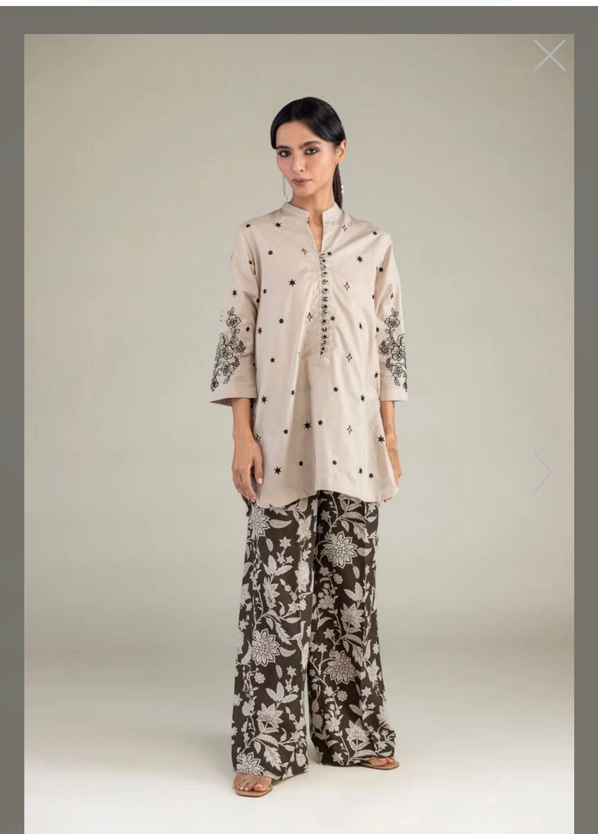 Khaadi | Embroidered | Cambric Lawn | 3-Piece | Ready to Wear | Beige Brown