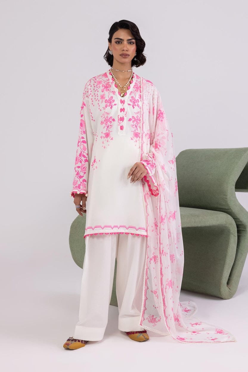 Sana Safinaz | Printed | Lawn | 2-Piece | Ready to Wear | Pink White