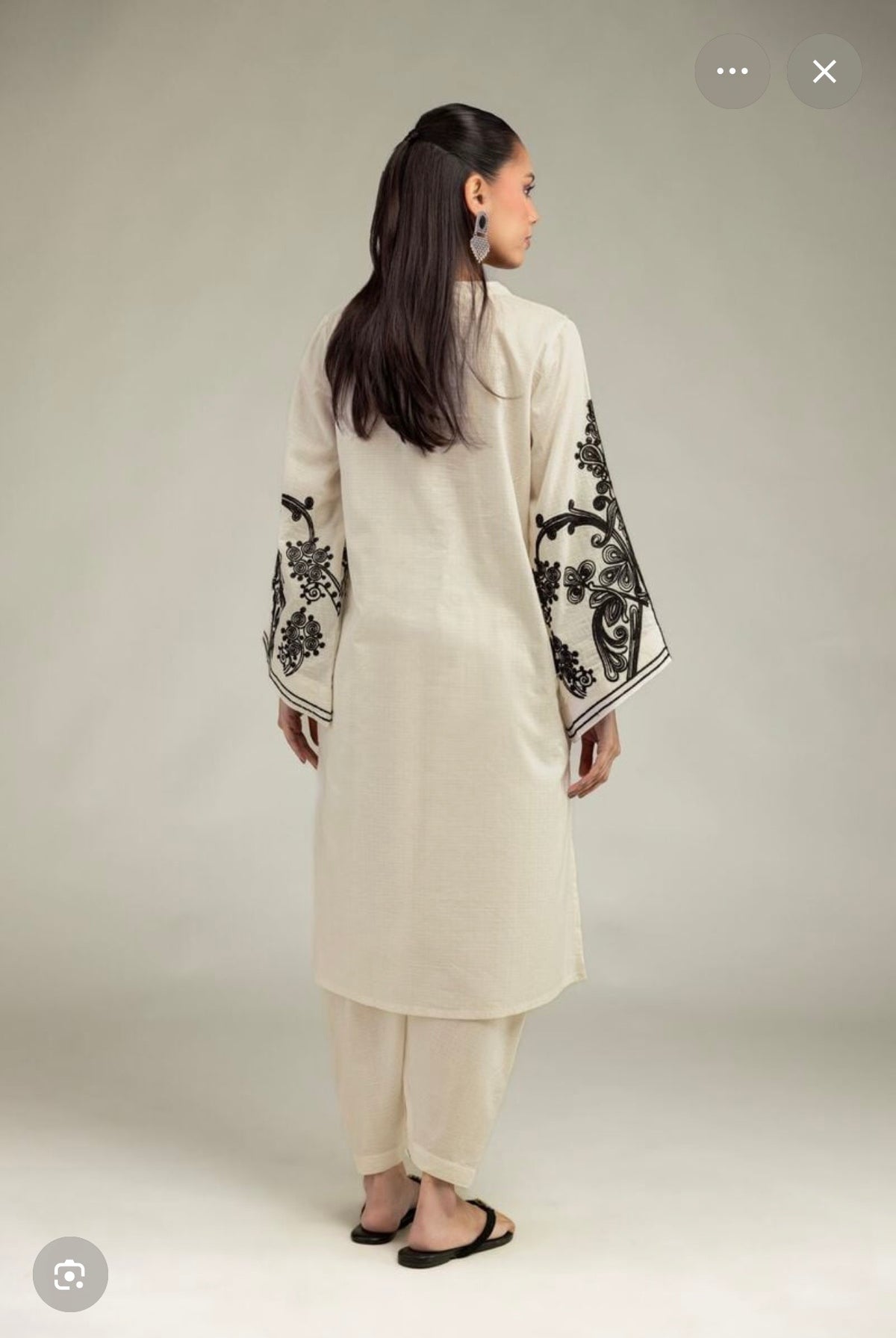 Khaadi | Embroidered | Selftextured lawn | 2-Piece | Ready to Wear | Off White Black