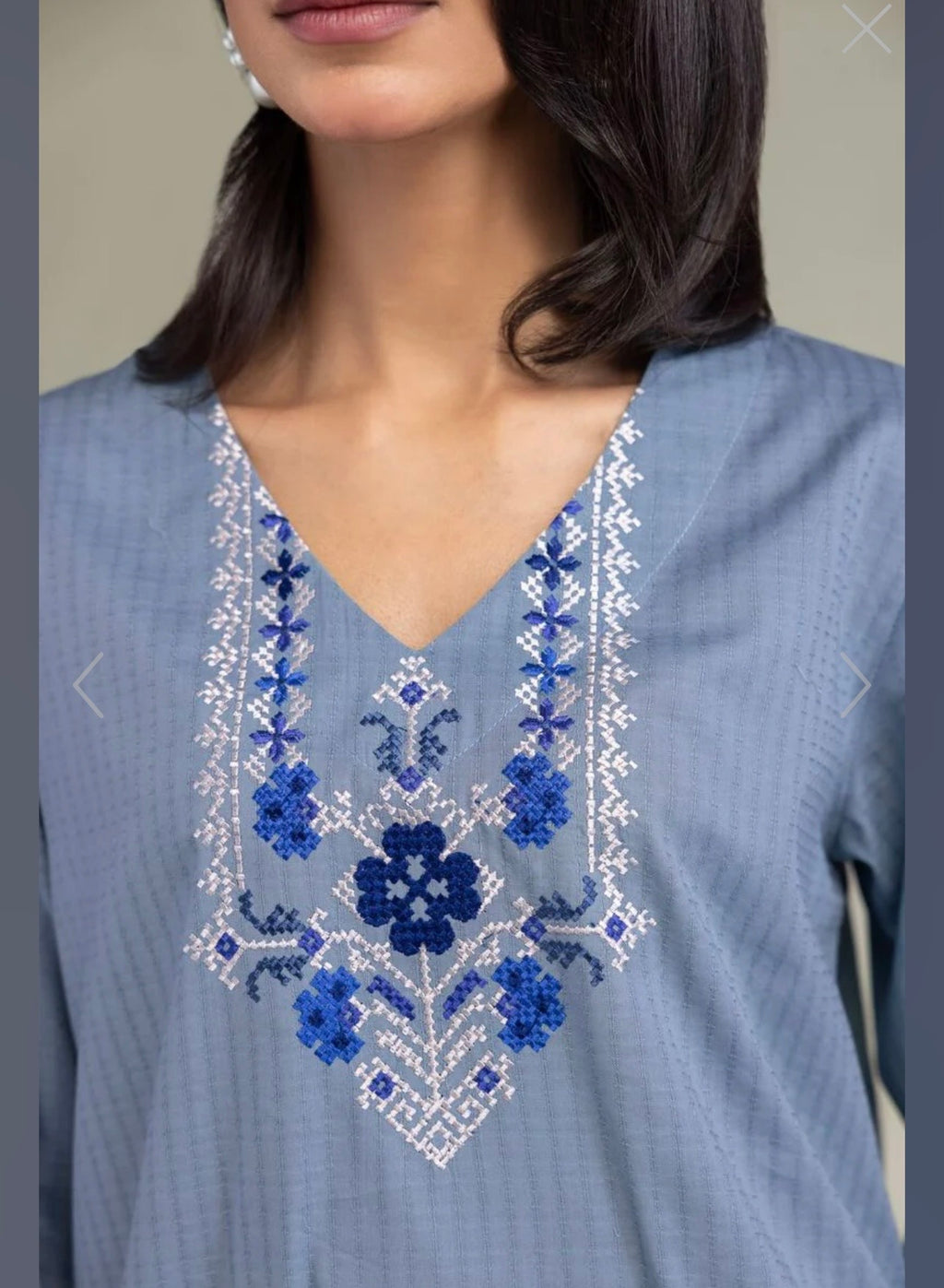 Khaadi | Embroidered | Cambric Lawn | 2-Piece | Ready to Wear | Ice Blue