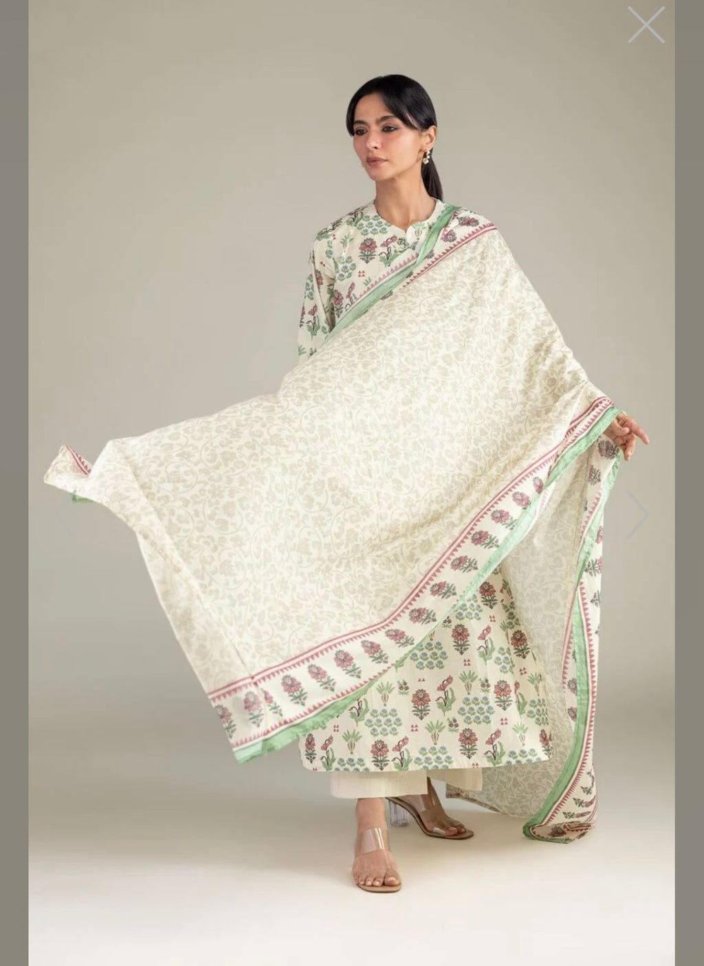 Khaadi | Printed | Lawn | Dupatta | White Multi