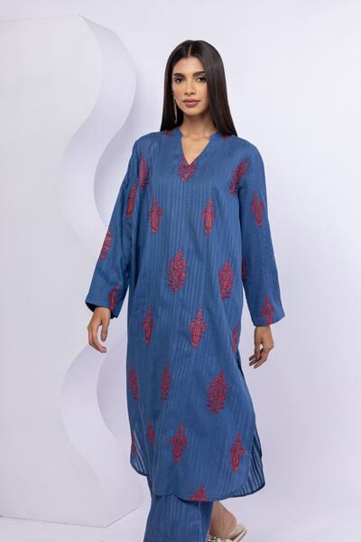 Khaadi | Embroidered | Doria Lawn | 2-Piece | Ready to Wear | Blue Red