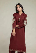Khaadi | Embroidered | Cambric Lawn | 2-Piece | Ready to Wear | Maroon