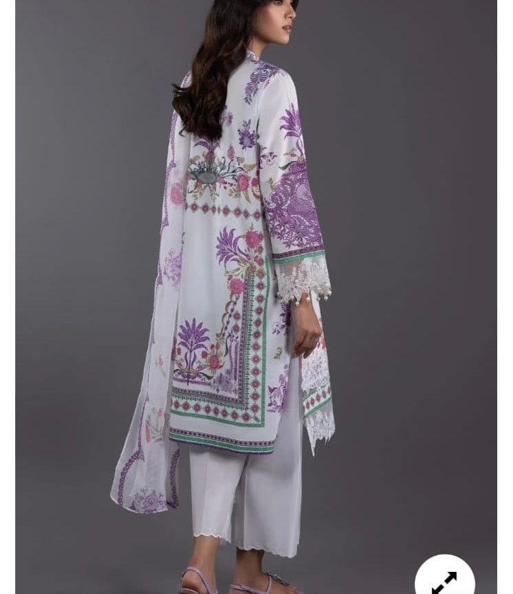 Sana Safinaz | Embroidered | Lawn | 2-Piece | Ready to Wear | Off White Purple