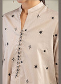 Khaadi | Embroidered | Cambric Lawn | 3-Piece | Ready to Wear | Beige Brown