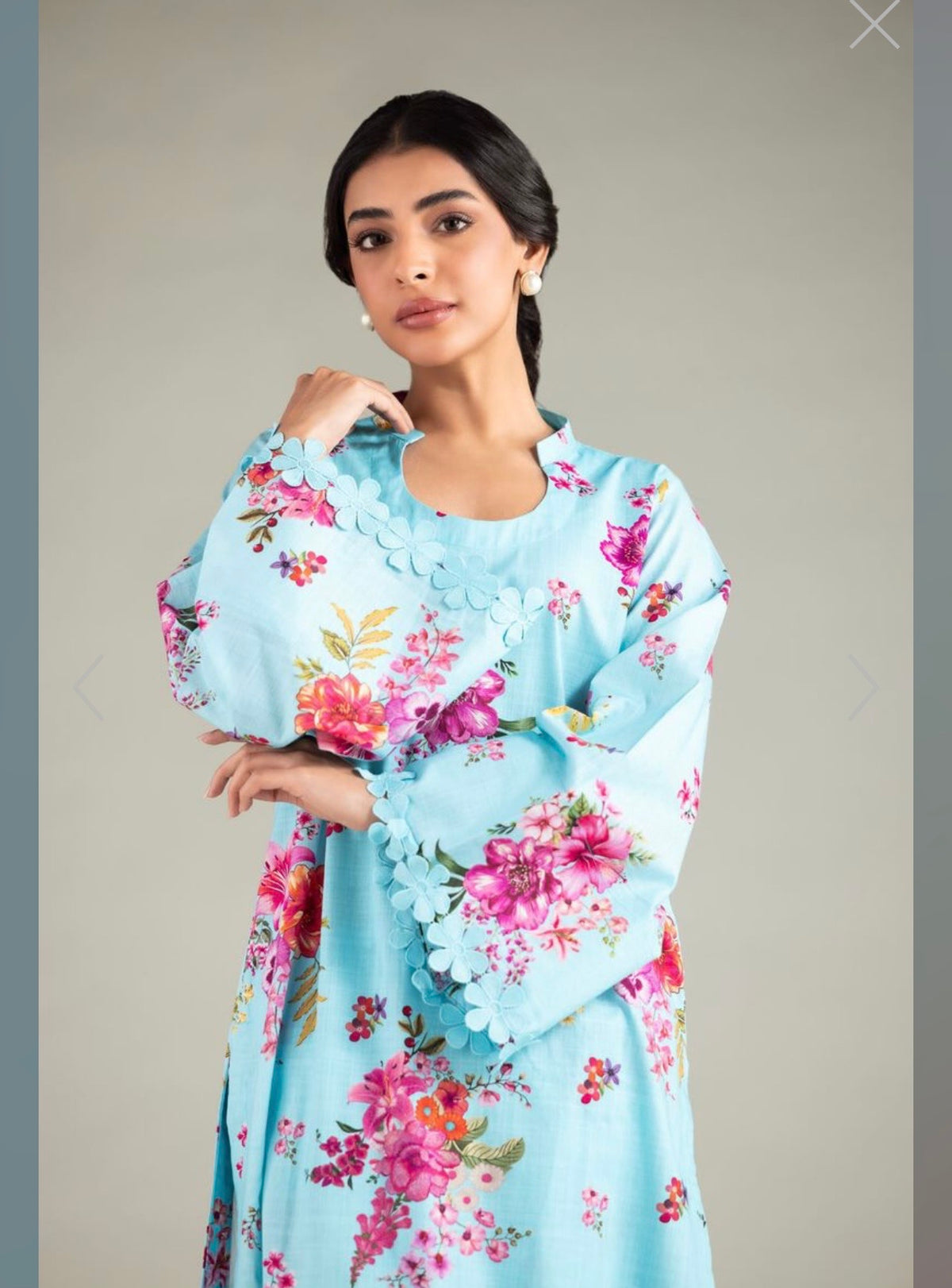 Khaadi | Printed | Cambric Lawn | 1-Piece | Ready to Wear | Sky Blue