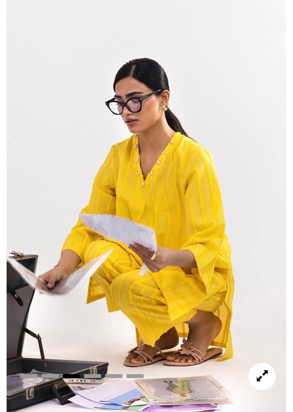 Sana Safinaz | Printed | Brochia Lawn | 2-Piece | Ready to Wear | Yellow