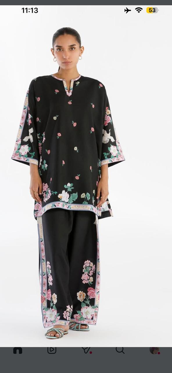 Sana Safinaz | Printed | Polly Cotton | 2-Piece | Ready to Wear | Black