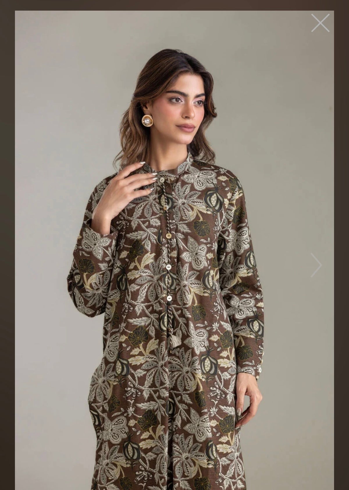 Khaadi | Embroidered | Khaddar | 2-Piece | Ready to Wear | Brown Floral