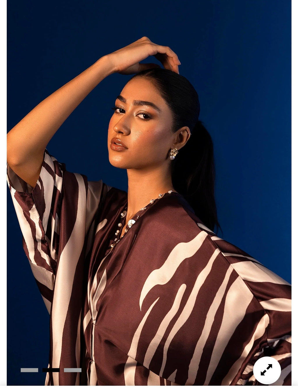 Sana Safinaz | Printed | Satin Silk | 2-Piece | Ready to Wear | Brown White