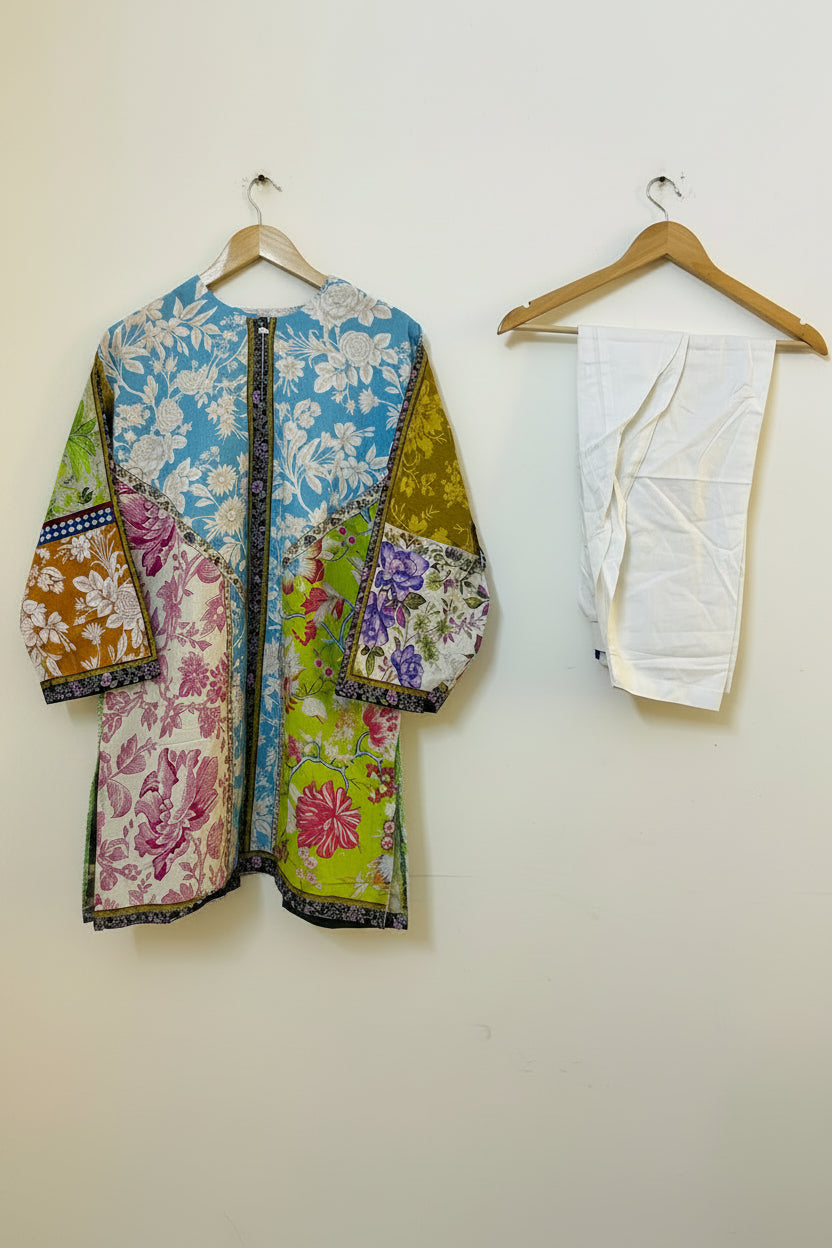 Sana Safinaz | Printed | Lawn | 2-Piece | Ready to Wear | Sky Blue Multi