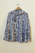 Sana Safinaz | Printed | Linen | 1-Piece | Ready to Wear | White Blue