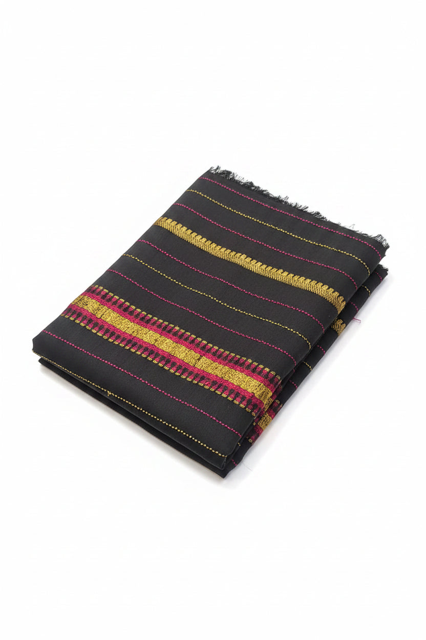 Generation Hand Woven Dupatta- Black Pink