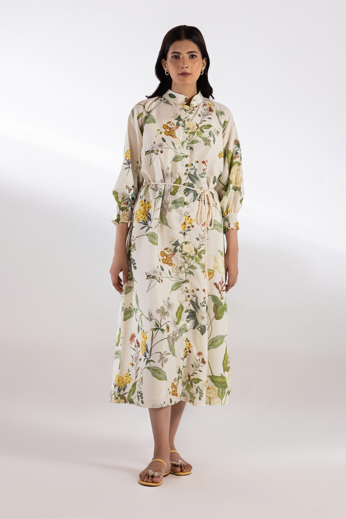 Sana Safinaz | Printed | Poly Cotton | 1-Piece | Ready to Wear | Off White Green
