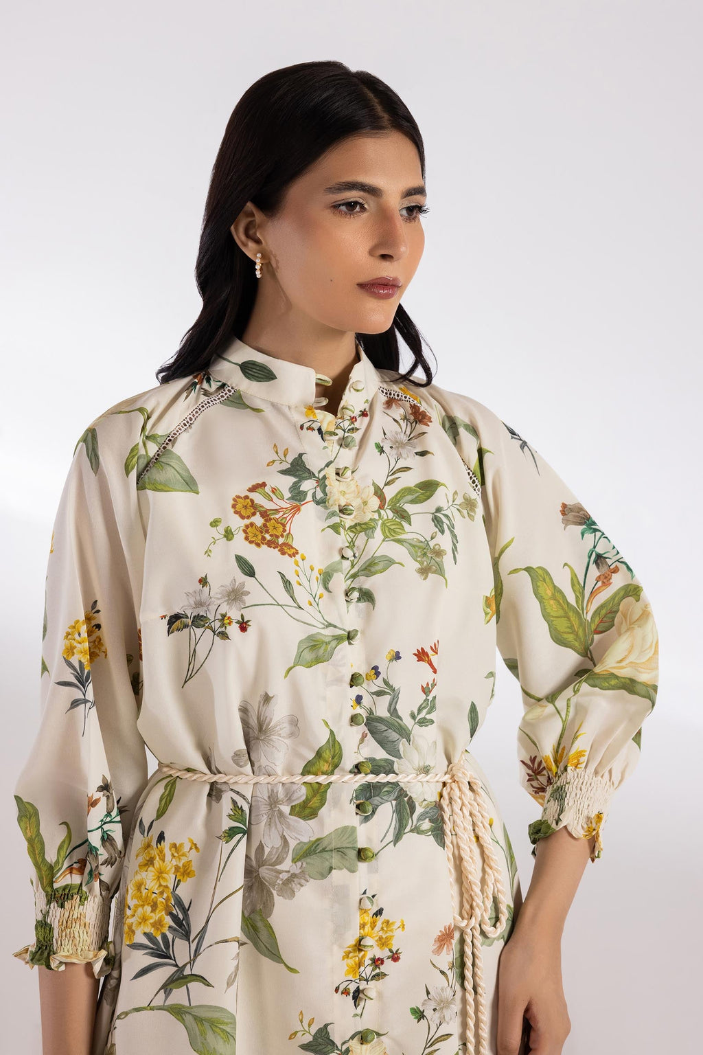 Sana Safinaz | Printed | Poly Cotton | 1-Piece | Ready to Wear | Off White Green