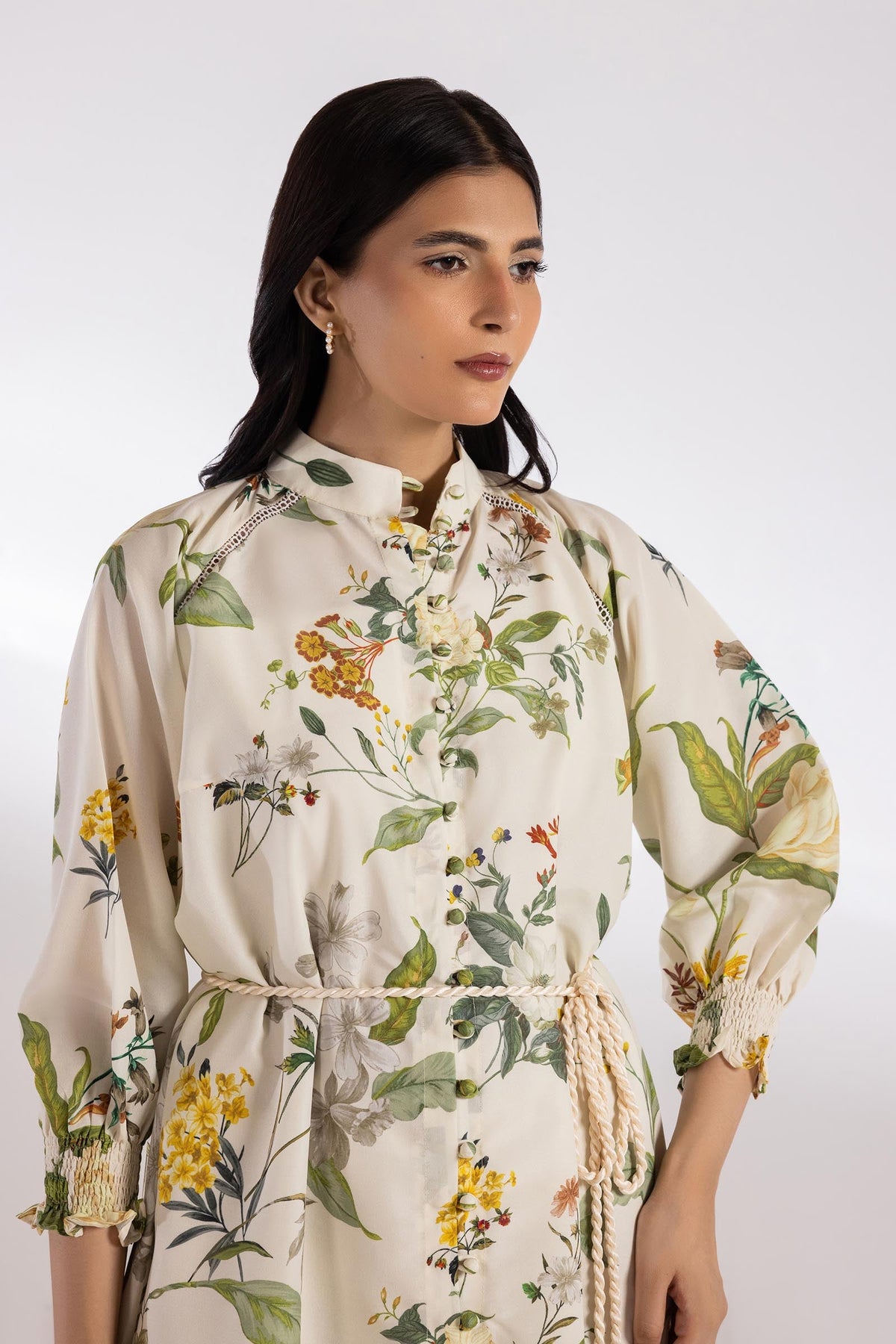 Sana Safinaz | Printed | Poly Cotton | 1-Piece | Ready to Wear | Off White Green