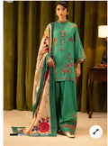 Sana Safinaz | Printed | Linen | 3-Piece | Unstitched Suit | Green
