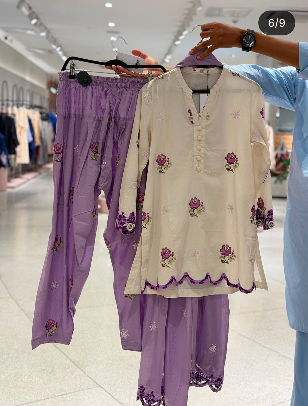 Khaadi | Embroidered | Cambric Lawn | 3-Piece | Ready to Wear | Lilac White
